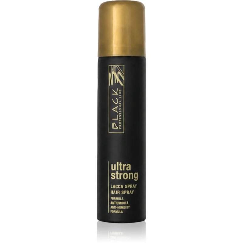 Black Professional Line Lacca Black Ultra Strong Hair Spray lak na vlasy s extra silnou fixací pro objem a lesk 75 ml
