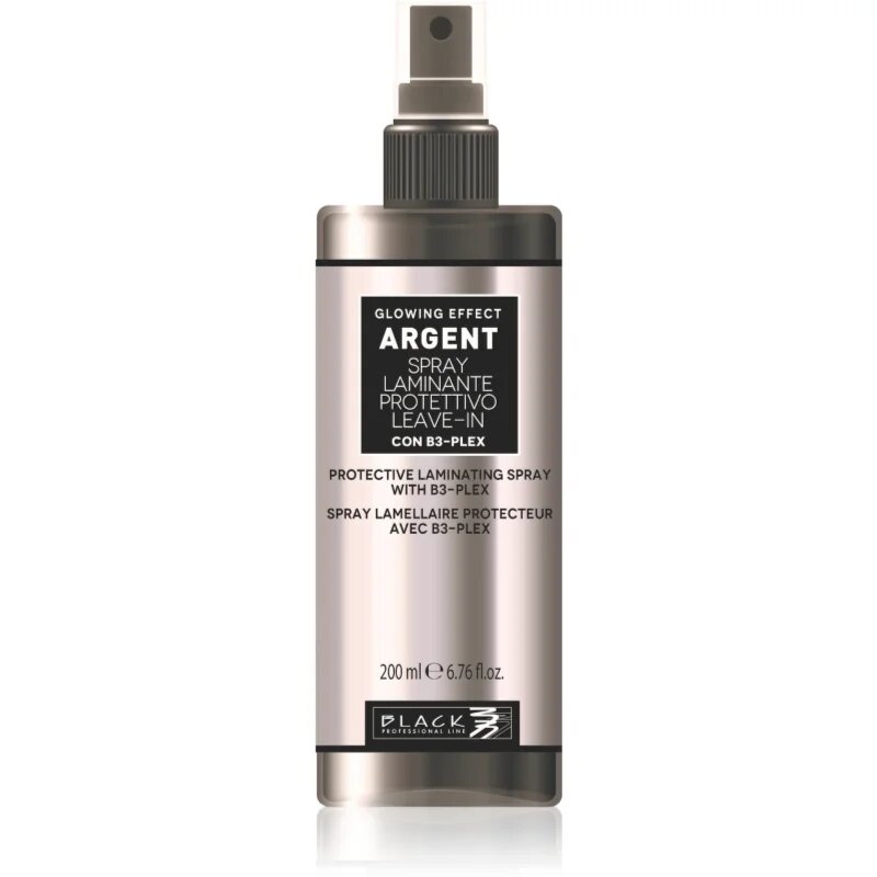 Black Professional Line Line Argent Laminating Protective Spray laminační sprej pro lesk a hebkost vlasů 200 ml