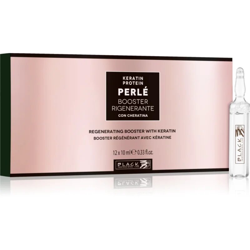 Black Professional Line PERLÉ Booster Regeneratin Keratin Ampouls bezoplachová kúra na vlasy s keratinem 10x12 ml