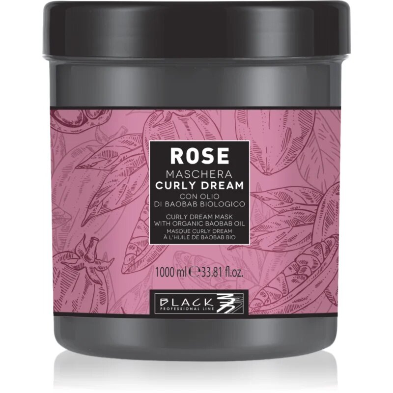 Black Professional Line Rose Curly Dream hydratační maska pro vlnité a kudrnaté vlasy 1000 ml