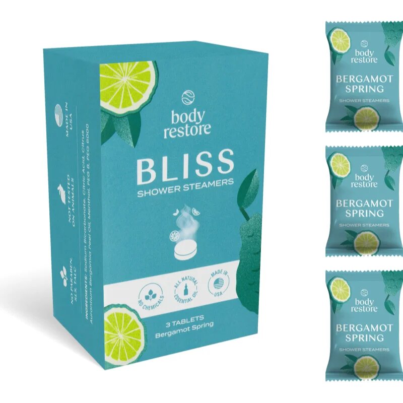 Body Restore Bliss Shower Steamers tablety do sprchy vůně Bergamot Spring 3 ks