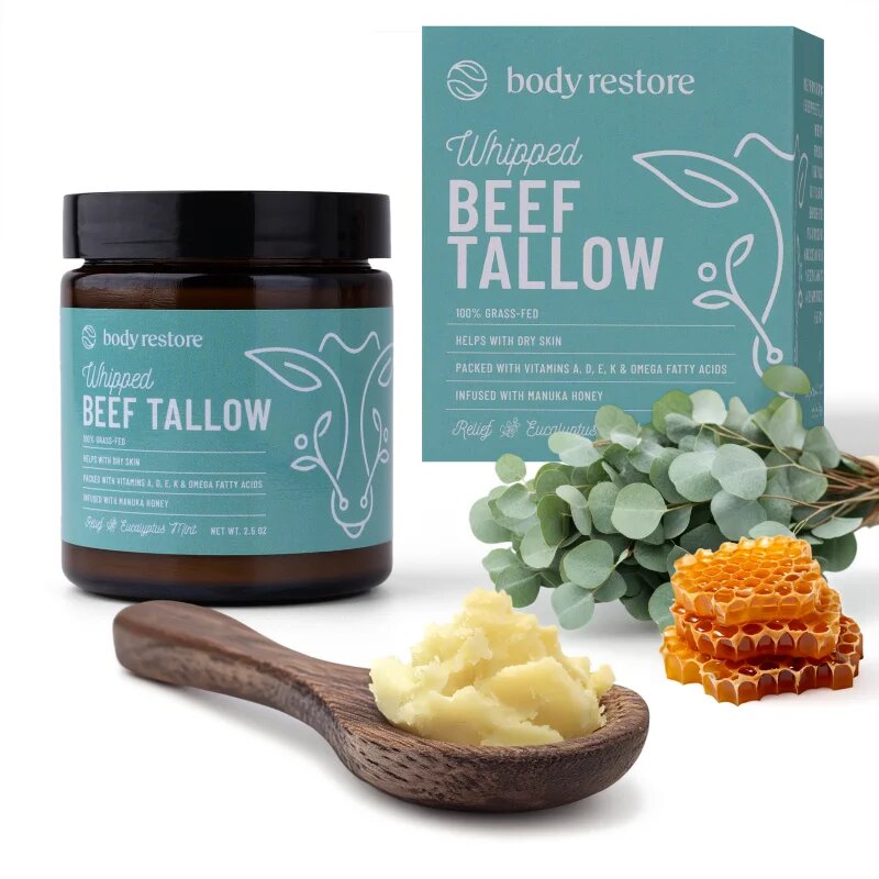Body Restore Whipped Beef Tallow Balm Eucalyptus & Mint vyživující tělový krém 73 ml