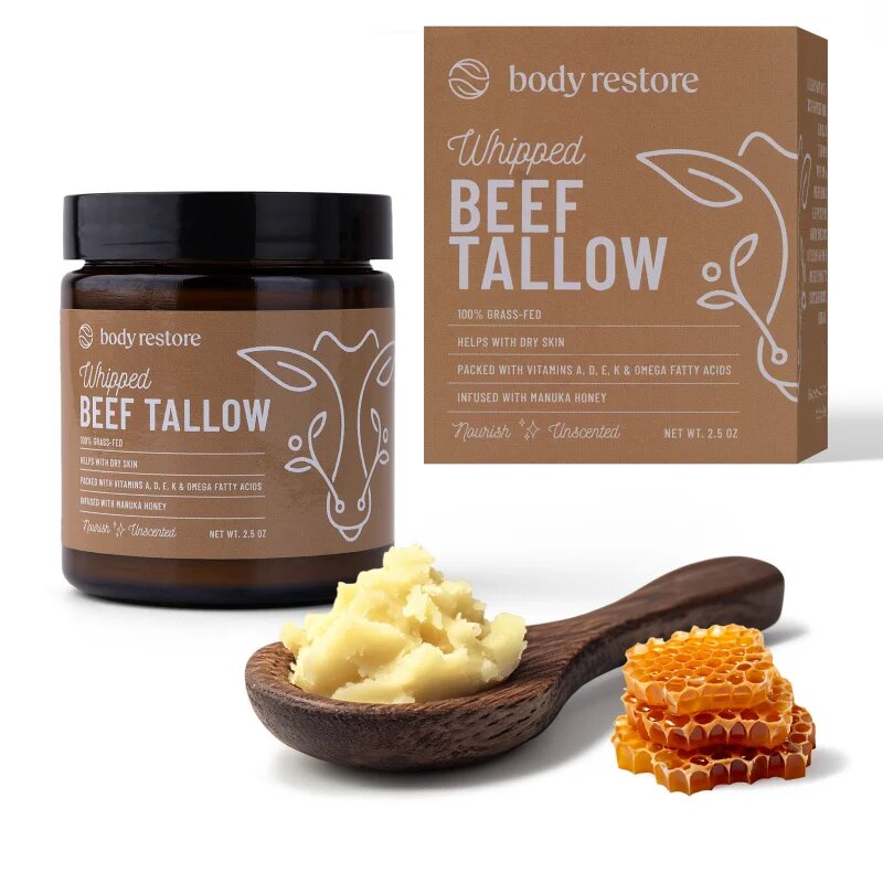 Body Restore Whipped Beef Tallow Balm Unscented vyživující tělový krém bez parfemace 71 g