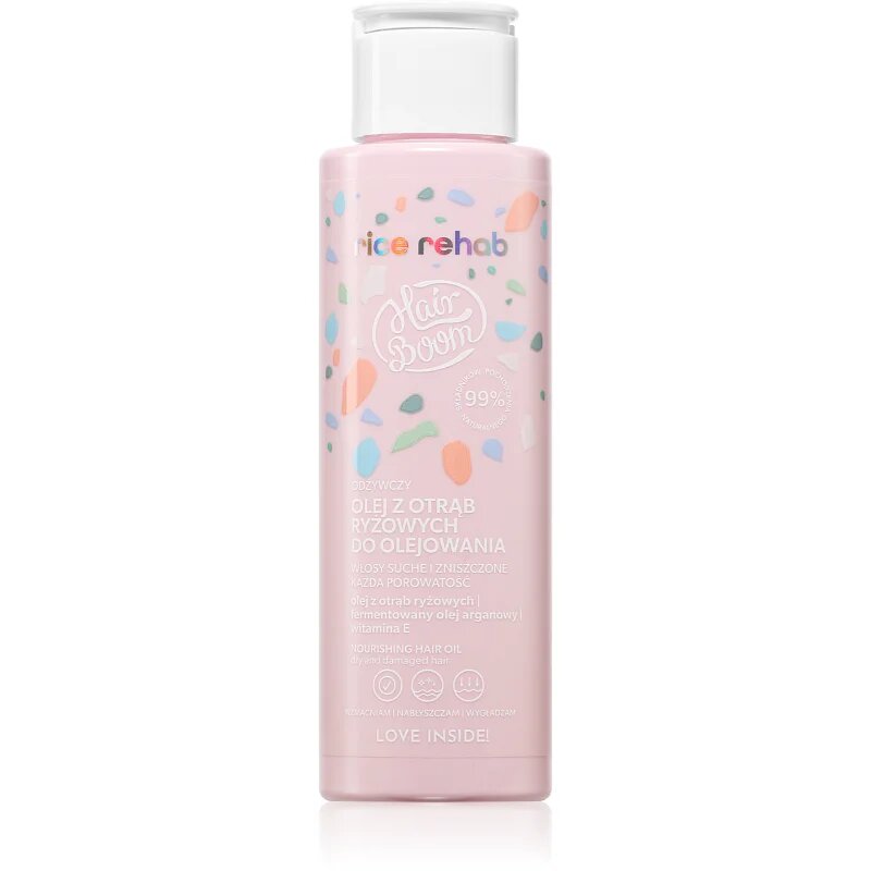 BodyBoom HairBoom Rice Rehab Nourishing Oil hydratační olej pro suché a poškozené vlasy 100 ml