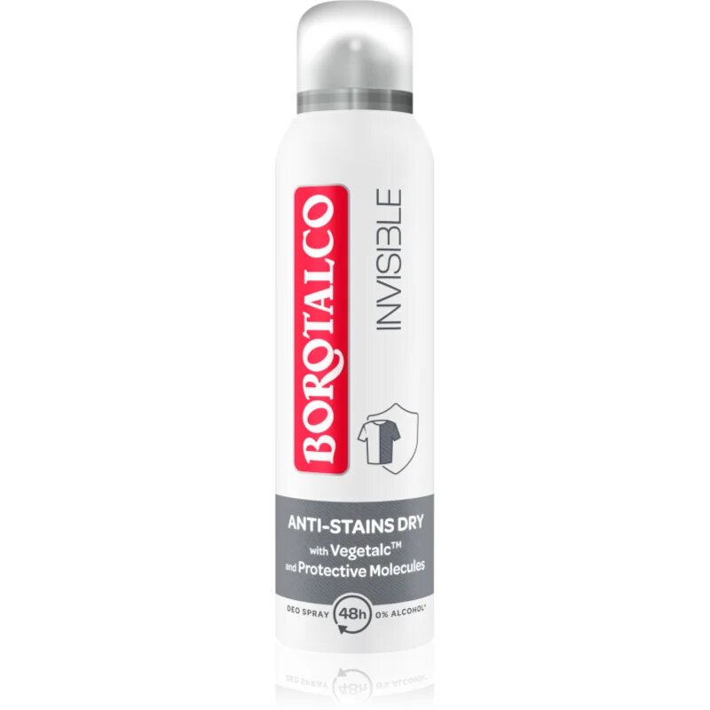 Borotalco Invisible deodorant ve spreji proti bílým a žlutým skvrnám 150 ml