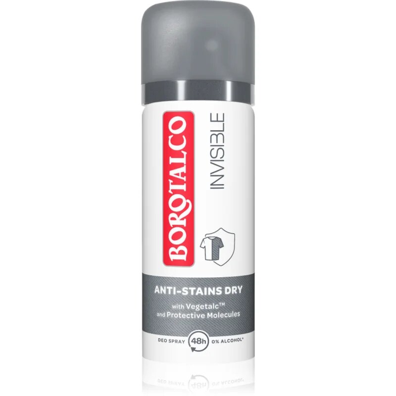 Borotalco Invisible deodorant ve spreji proti bílým a žlutým skvrnám 45 ml