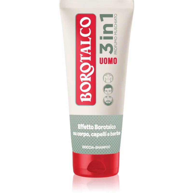 Borotalco MEN 3 in 1 sprchový gel pro muže na obličej tělo a vlasy vůně Musk 200 ml