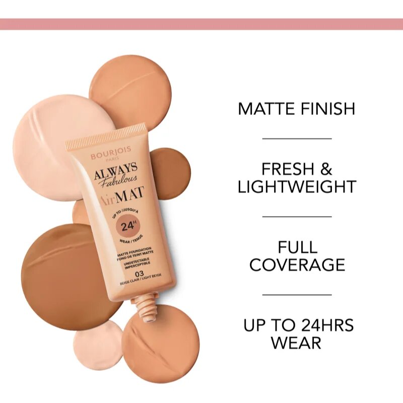 Bourjois Air Mat matující make-up odstín 02 Vanilla 30 ml