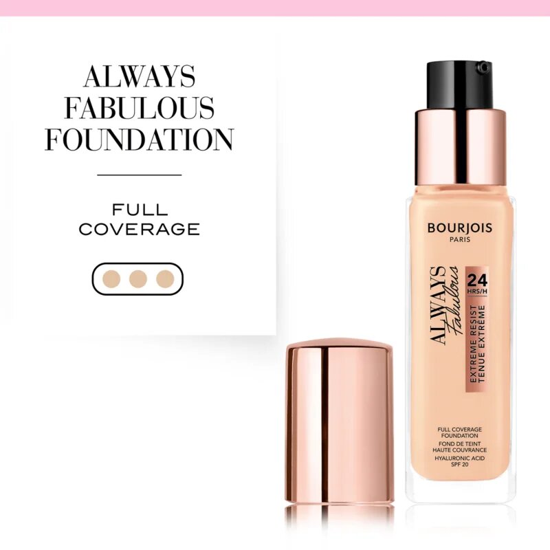 Bourjois Always Fabulous dlouhotrvající make-up SPF 20 odstín 110 Vanille Clair 30 ml