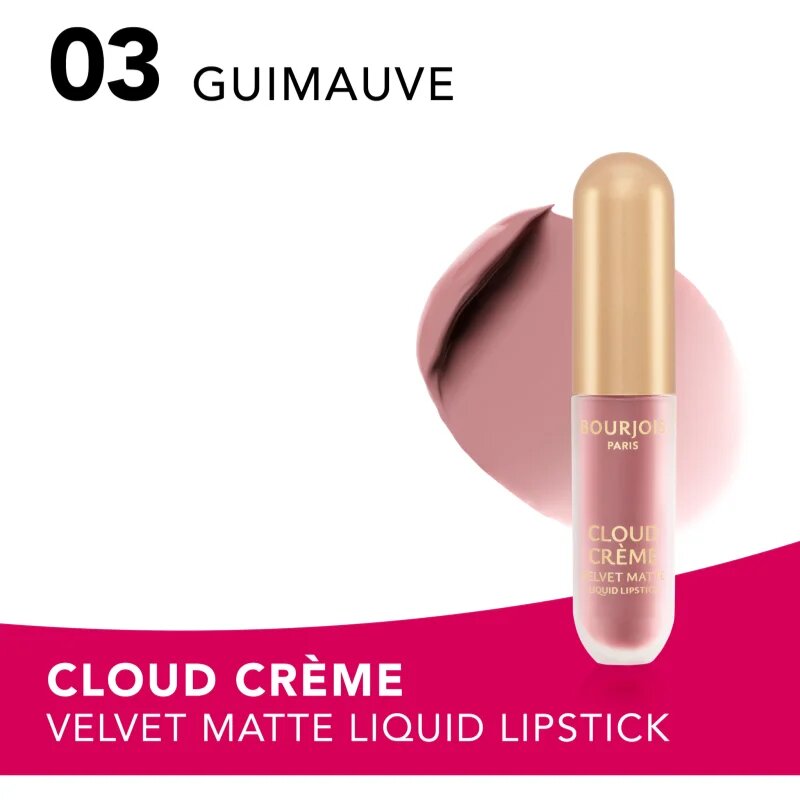 Bourjois Cloud Crème Velvet Matte ultra matující tekutá rtěnka odstín 03 Guimauve 3.1 ml