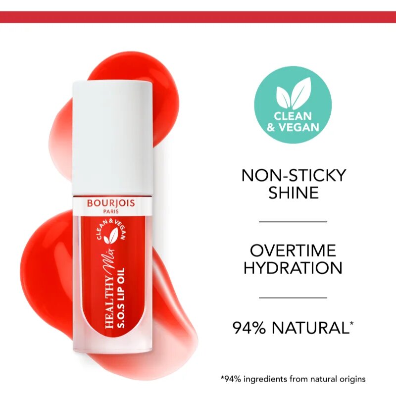 Bourjois Healthy Mix S.O.S Lip Oil olej na rty s hydratačním účinkem odstín 07 Glazing Red 4.5 g