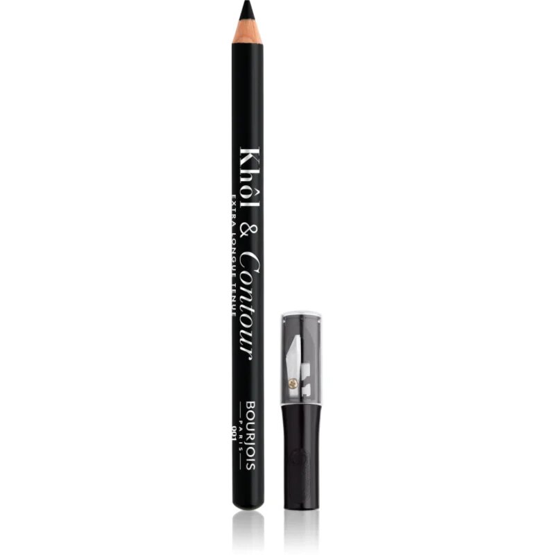 Bourjois Khôl & Contour Extra Longue Tenue dlouhotrvající tužka na oči s ořezávátkem odstín 001 Noir-issime 12 g
