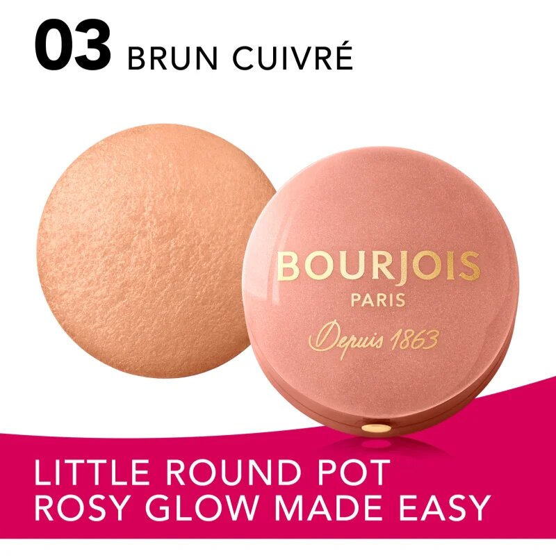 Bourjois Little Round Pot Blush tvářenka odstín 03 Brun Cuivre 2.5 g