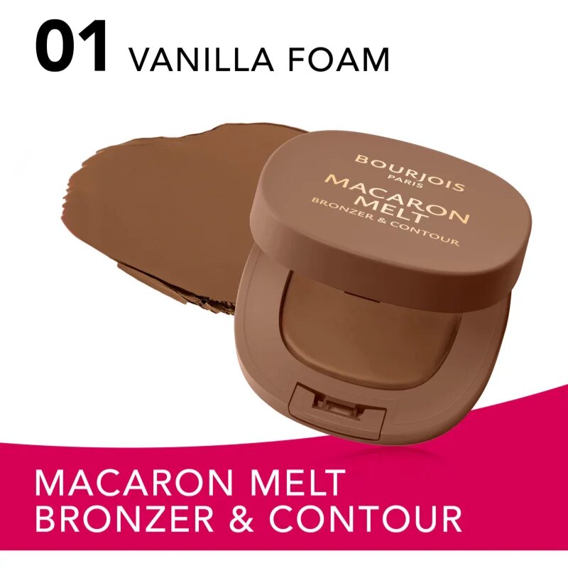 Bourjois Macaron Melt Bronzer & Contour bronzer a konturovací pudr 2 v 1 odstín 01 Vanilla Foam 5 g