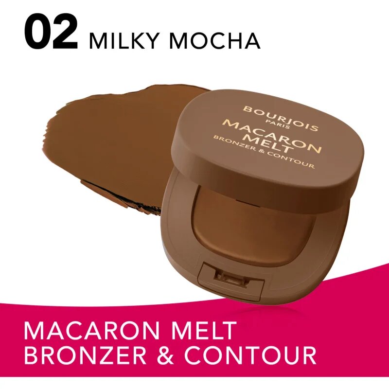 Bourjois Macaron Melt Bronzer & Contour bronzer a konturovací pudr 2 v 1 odstín 02 Milky Mocha 5 g