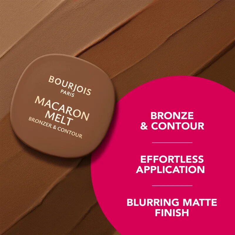 Bourjois Macaron Melt Bronzer & Contour bronzer a konturovací pudr 2 v 1 odstín 02 Milky Mocha 5 g