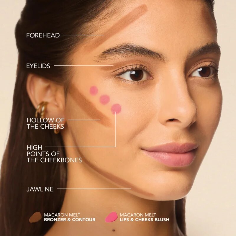 Bourjois Macaron Melt Bronzer & Contour bronzer a konturovací pudr 2 v 1 odstín 02 Milky Mocha 5 g
