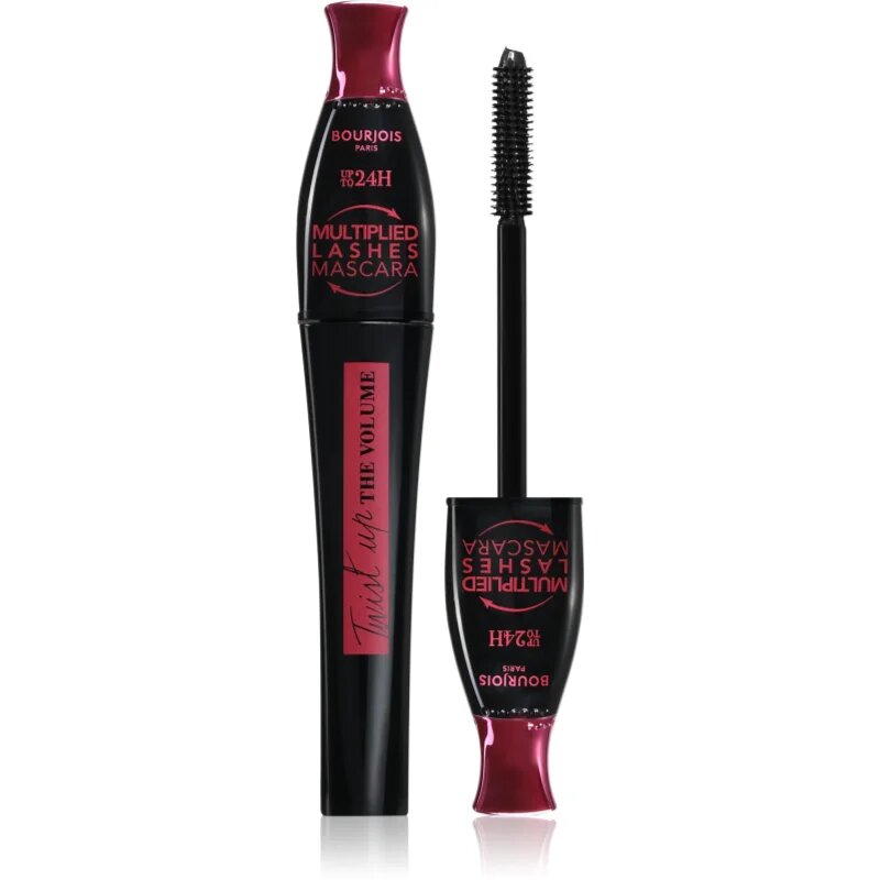 Bourjois Twist Up The Volume řasenka pro objem s kartáčkem 2 v 1 odstín 23 Black 8 ml
