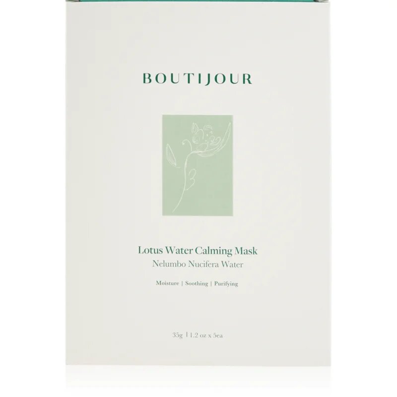 BOUTIJOUR Lotus Water Calming Mask zklidňující plátýnková maska pro výživu a hydrataci 5x33 g