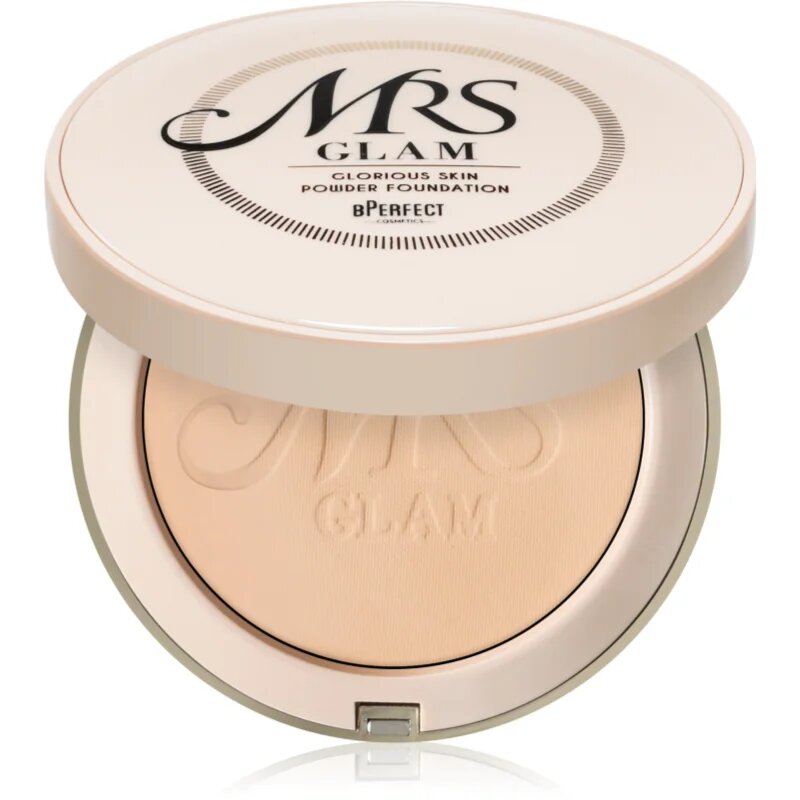 BPerfect Mrs Glam Glorious Skin kompaktní pudr pro matný vzhled odstín 02 Light Gold 70 g