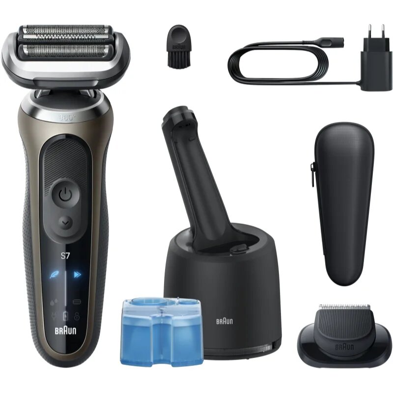 Braun Series 7 72-C7200cc elektrický holicí strojek s čisticí a nabíjecí stanicí Gold 1 ks