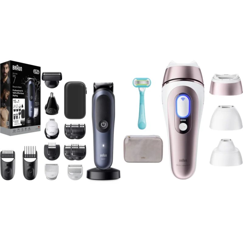 Braun Smart IPL Skin i·expert & All-in-One Series 7 sada pro péči o vlasy vousy a tělo