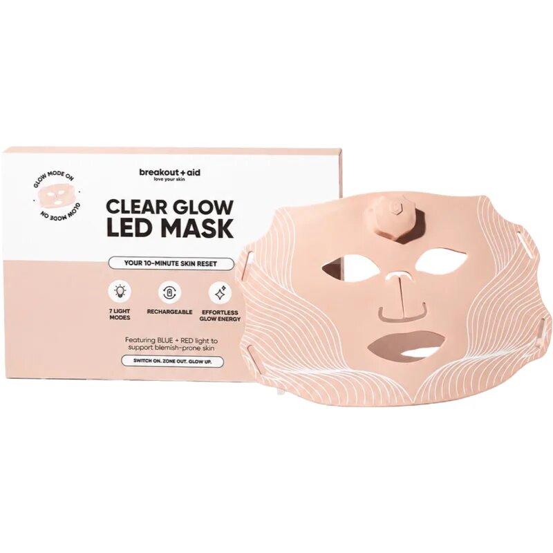 breakout + aid Clear Glow Led Mask obličejová LED maska 1 ks