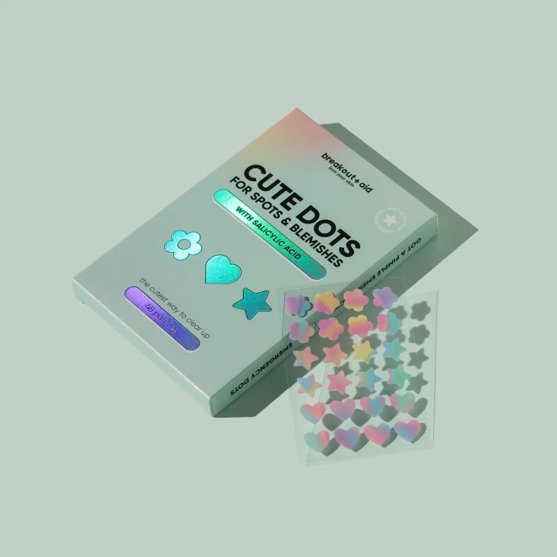 breakout + aid Cute Dots For Spots and Blemishes lokální péče proti akné s kyselinou salicylovou 48 ks