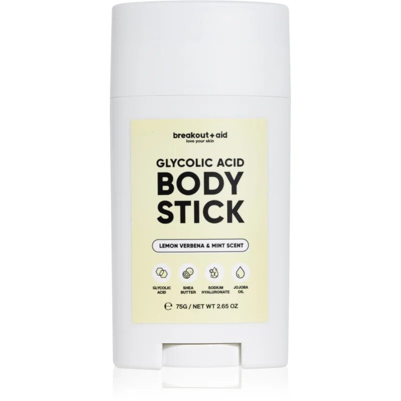 breakout + aid Glycolic Acid peelingová tyčinka na tělo s kyselinou glykolovou 75 g