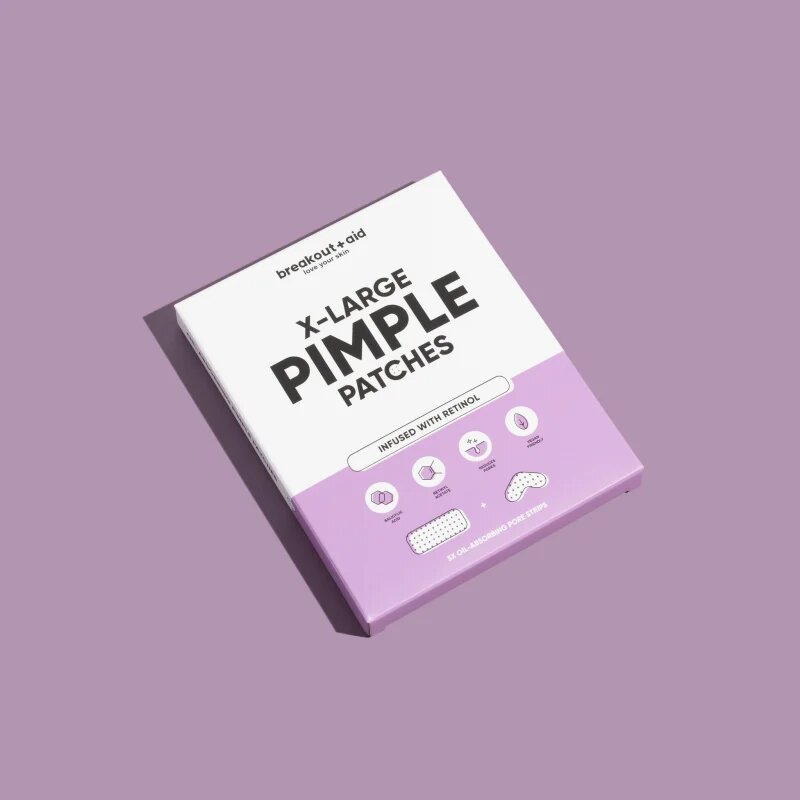 breakout + aid Pimple Patches X-Large lokální péče proti akné s retinolem 5 ks