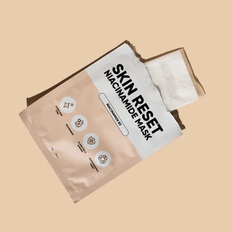 breakout + aid Skin Reset Niacinamide Mask plátýnková maska s niacinamidem 34 g