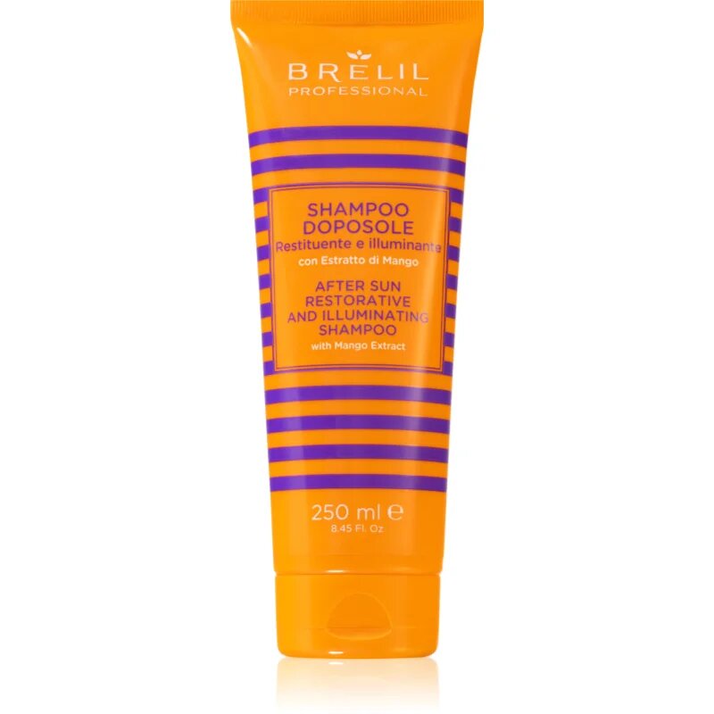Brelil Professional Solaire After Sun Shampoo vyživující šampon pro vlasy namáhané chlórem sluncem a slanou vodou 250 ml