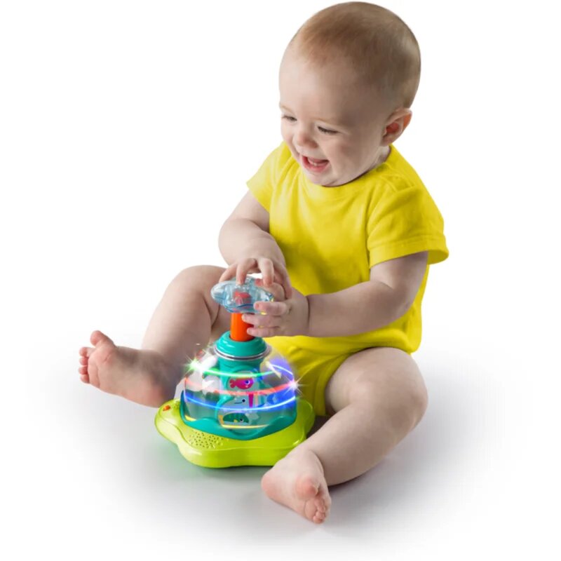 Bright Starts Press & Glow Spinner aktivity hračka s melodií 6 m+ 1 ks
