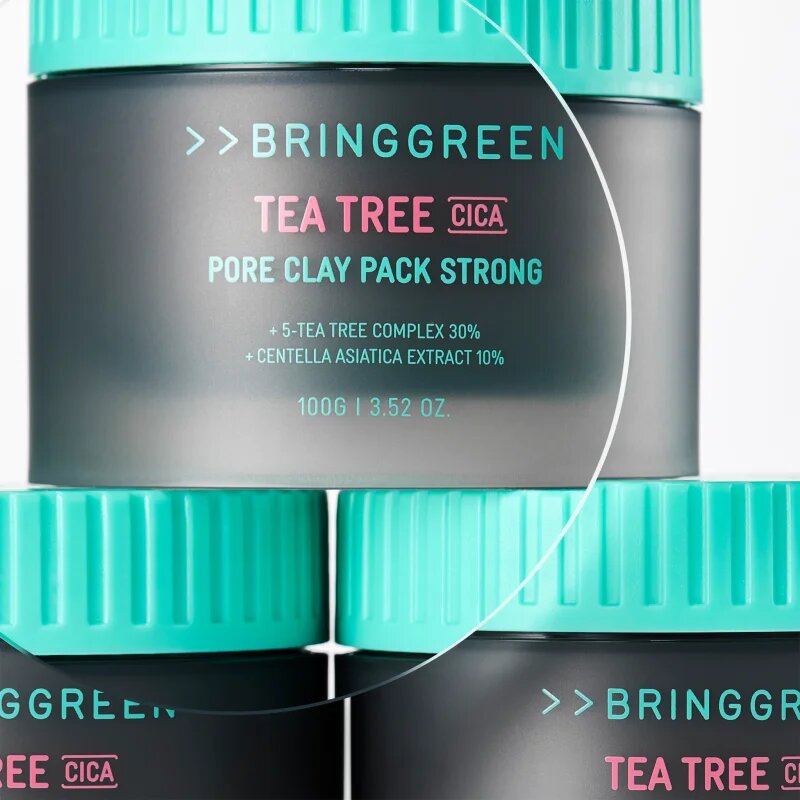 BRINGGREEN Tea Tree Cica Pore Clay Pack Strong krémová maska pro mastnou pleť se sklonem k akné 100 g