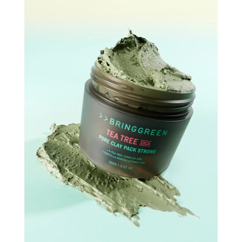 BRINGGREEN Tea Tree Cica Pore Clay Pack Strong krémová maska pro mastnou pleť se sklonem k akné 100 g