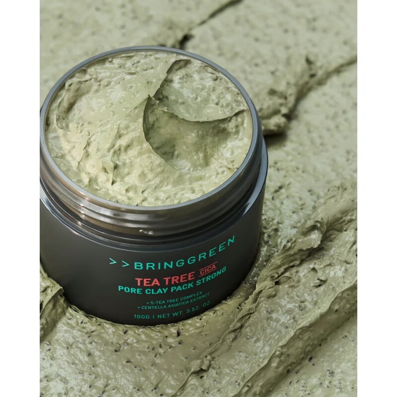 BRINGGREEN Tea Tree Cica Pore Clay Pack Strong krémová maska pro mastnou pleť se sklonem k akné 100 g