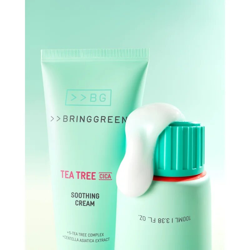 BRINGGREEN Tea Tree Cica Soothing Cream Plus intenzivně vyživující krém se zklidňujícím účinkem 100 ml