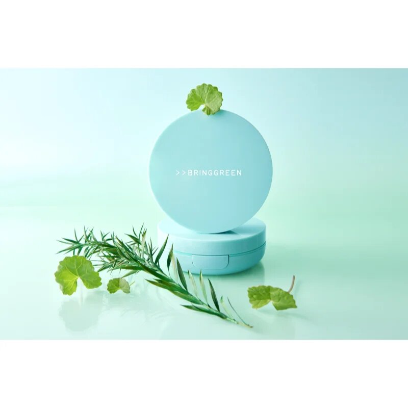 BRINGGREEN Tea Tree Cica Tone Up Sun Cushion lehký ochranný fluid s aplikátorem SPF 50+ 15 g