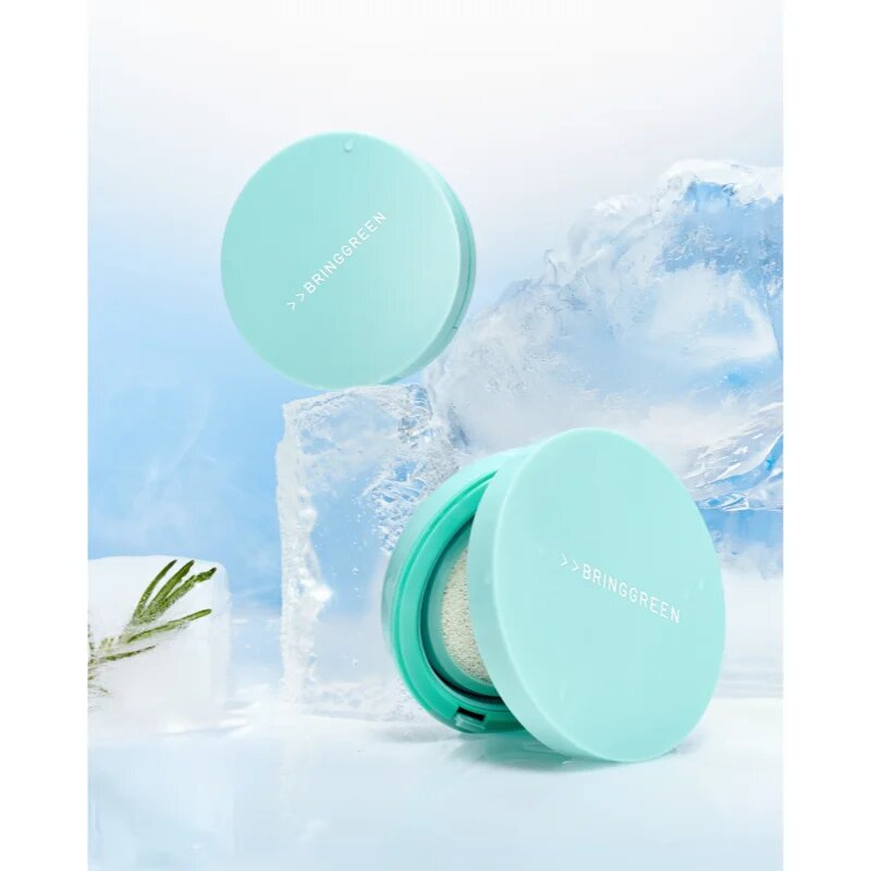 BRINGGREEN Tea Tree Cica Tone Up Sun Cushion lehký ochranný fluid s aplikátorem SPF 50+ 15 g