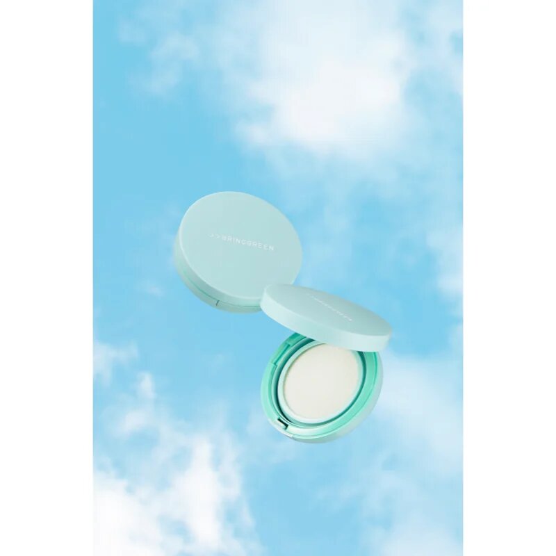 BRINGGREEN Tea Tree Cica Tone Up Sun Cushion lehký ochranný fluid s aplikátorem SPF 50+ 15 g