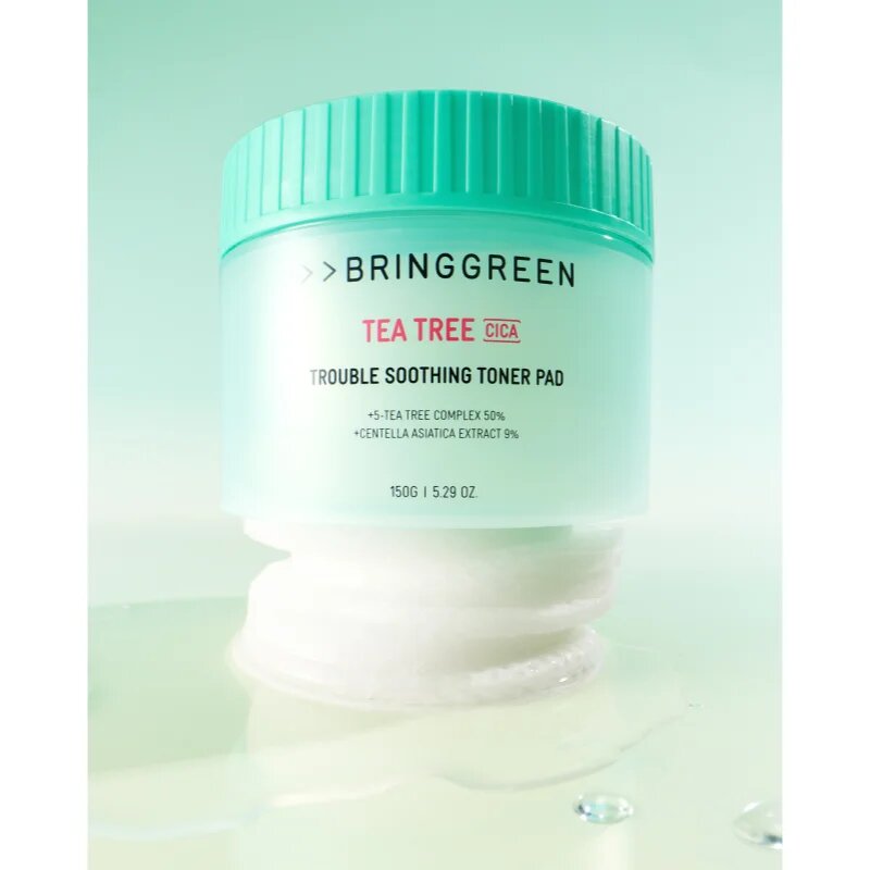 BRINGGREEN Tea Tree Cica Trouble Soothing Toner Pad tonizační polštářky se zklidňujícím účinkem 90 ks