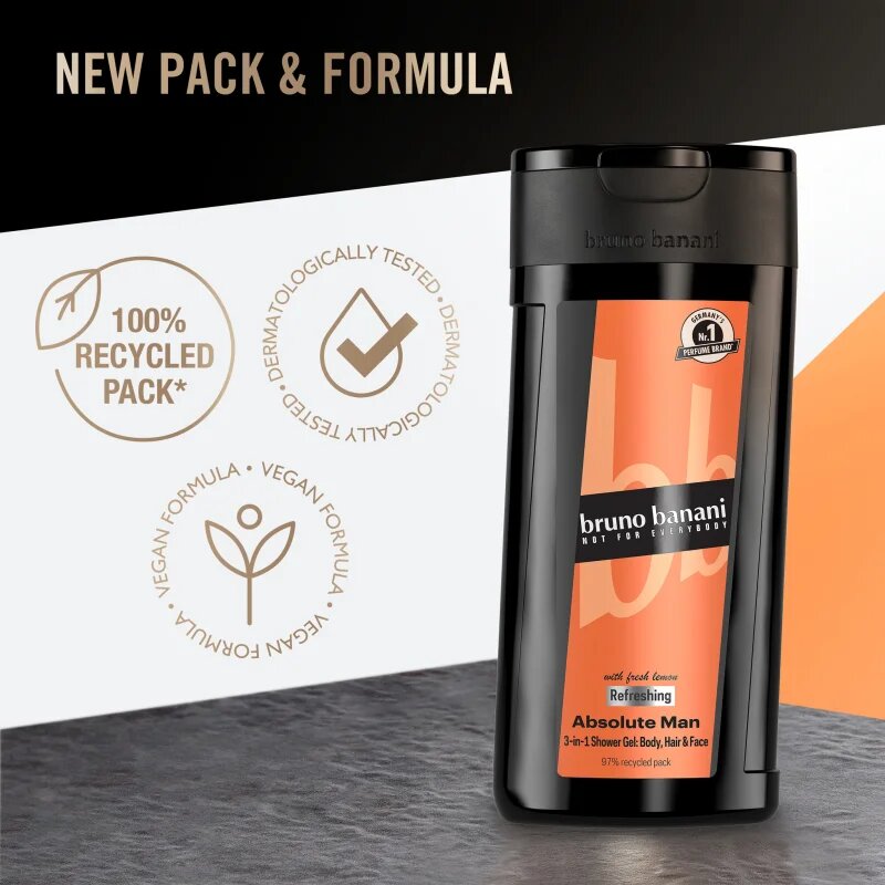 Bruno Banani Absolute Man osvěžující sprchový gel 3 v 1 pro muže 250 ml