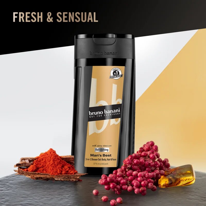Bruno Banani Man's Best osvěžující sprchový gel 3 v 1 pro muže 250 ml