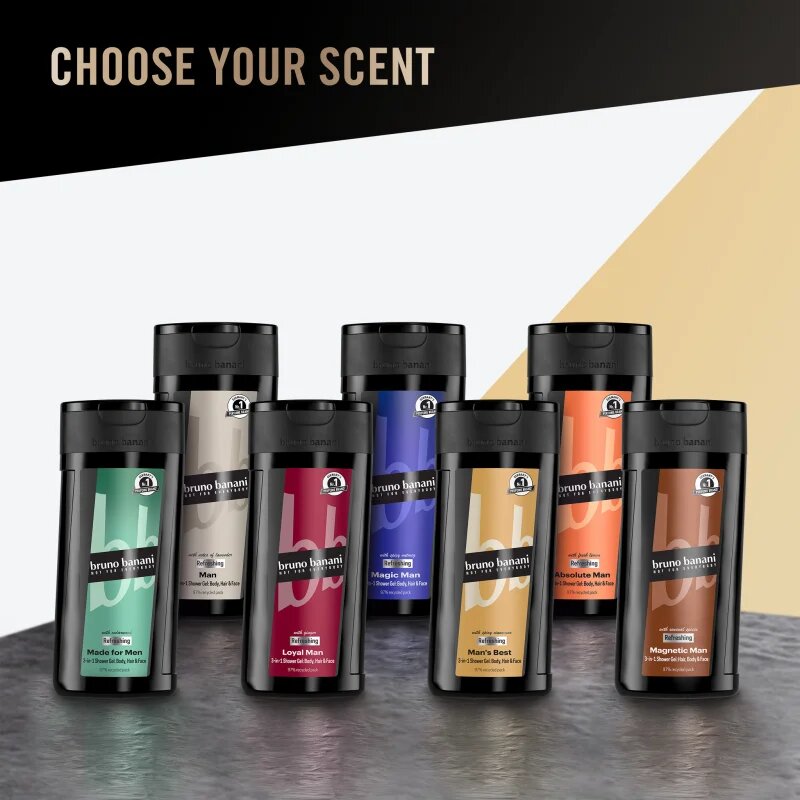 Bruno Banani Man's Best osvěžující sprchový gel 3 v 1 pro muže 250 ml