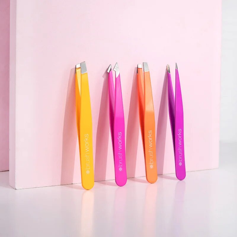 Brushworks Combination Tweezer Set sada pinzet na obočí typ Brights 4 ks