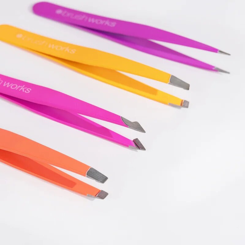 Brushworks Combination Tweezer Set sada pinzet na obočí typ Brights 4 ks