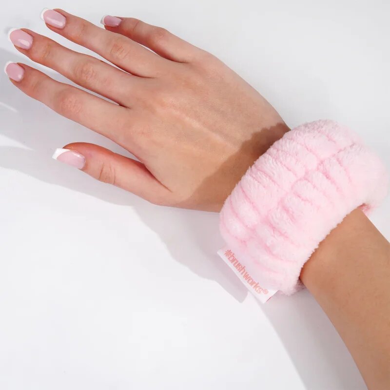 Brushworks Microfibre Wrist Wash Bands náramky proti stékající vodě při mytí obličeje z mikrovláken 2 ks