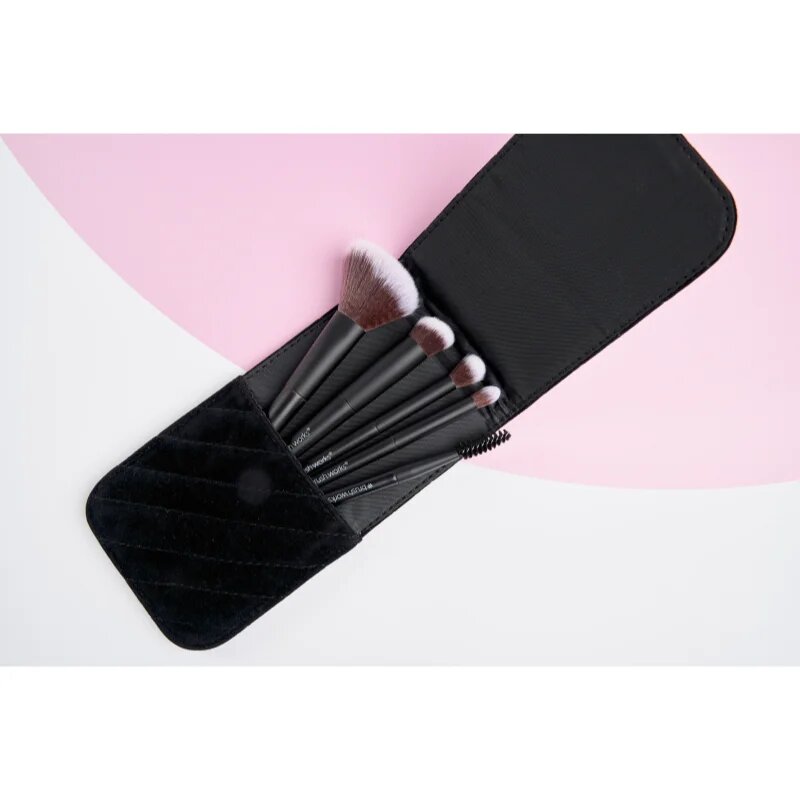 Brushworks Mini Travel Face & Eye Brush Set cestovní sada štětců s taštičkou