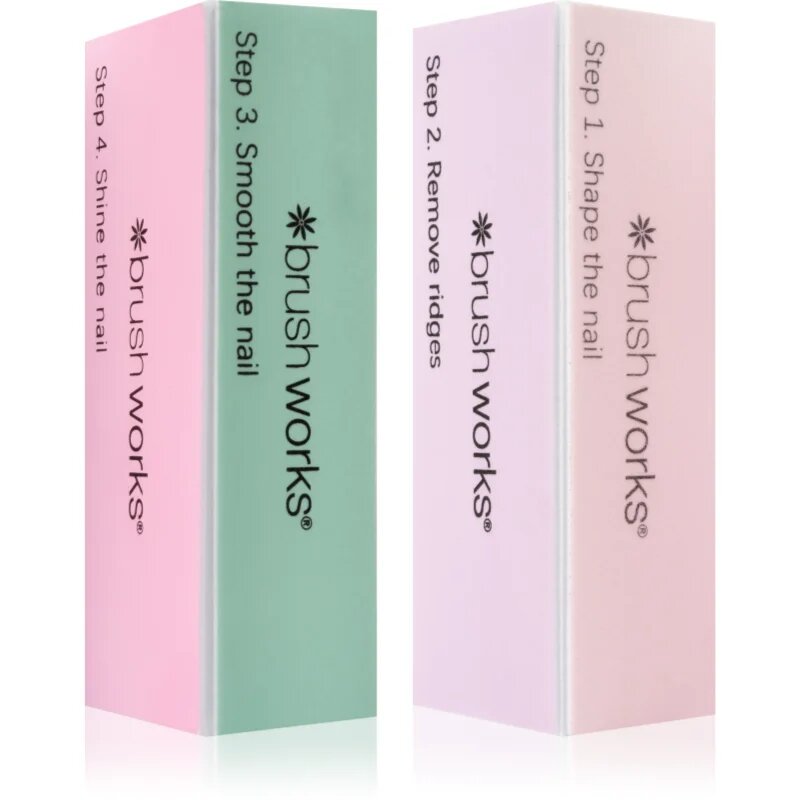 Brushworks Pastel Buffing Blocks čtyřstranný lešticí blok na nehty