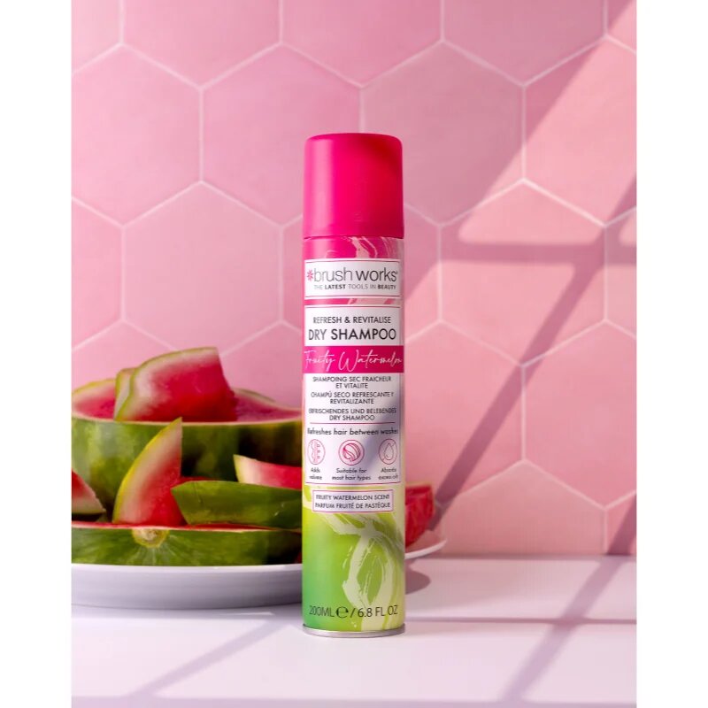 Brushworks Refresh & Revitalise Watermelon Dry Shampoo suchý šampon 200 ml